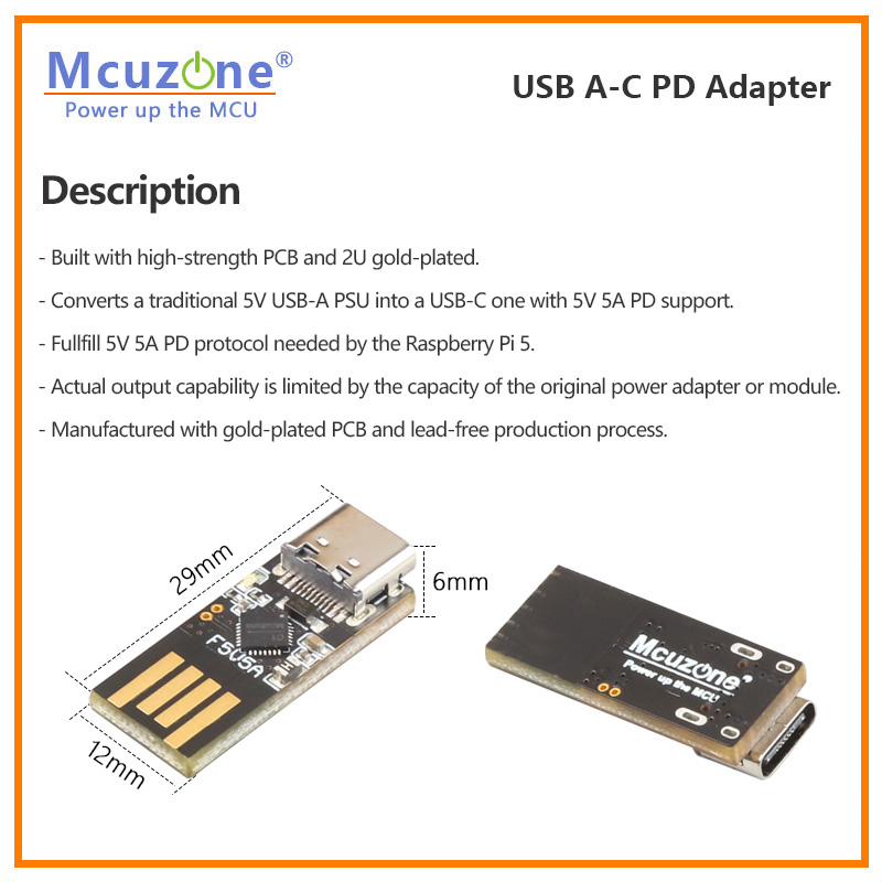 Adaptateur PD USB A-C Raspberr - Banana Pi Bpi-M5 avis et prix